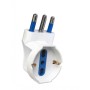 Adattatore spina 16A prese bipasso/Schuko 90&deg Bianco