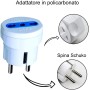 Adattatore spina Schuko a presa 10/16A Bianco