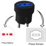 Adattatore spina Schuko a presa 10/16A Nero