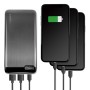 Power Bank 10000 mAh 2x USB-A 1x USB-C&trade con Display PD e QC Nero