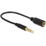 Cavo Audio 3.5 mm M/F 4Pin Convertitore di Assegnazione Pin 17,5cm Nero