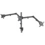 Supporto da Scrivania per 3 Monitor 13-27'' con Morsetto