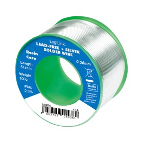 Stagno in Rotolo per Saldatura Senza Piombo Argento 0,3% Rame 0,7% &oslash 0,56 mm 100g
