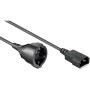 Cavo di Alimentazione VDE C14 Maschio / Schuko Femmina 1,5m Nero