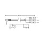 Cavo audio Video Videocamera - 3RCA a 1 Jack 3.5 mm 1,5 Mt