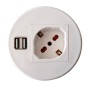 Presa da Scrivania ad Incasso con 2 Prese USB