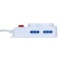 Multipresa 4 Posti Italiana Bipasso / 2 Schuko con Interruttore