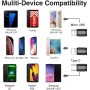 Multi Cavo di Ricarica da USB tipo A a USB-C&trade MicroUSB e 8-pin 1m Nero