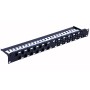 Pannello Patch UTP 24 Posti RJ45 Cat.6A Uscita Inclinata 1U Nero
