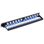 Pannello Patch UTP 24 Posti RJ45 Cat.6A Uscita Inclinata 1U Nero
