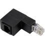 Adattatore RJ45 Maschio Femmina Cat.6 UTP Angolato verso il basso a 90&deg Nero