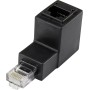 Adattatore RJ45 Maschio Femmina Cat.6 UTP Angolato verso il basso a 90&deg Nero