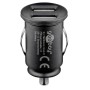 Caricatore Compatto da Auto 2 porte USB max.12W/2.4A Nero