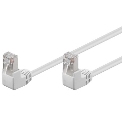 Cavo di rete Patch Angolato 90&deg CCA Cat. 5e Bianco UTP 0,5 m