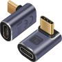 Adattatore USB-C&trade Maschio/Femmina Angolato 90&deg 40Gbps 4K e 8K