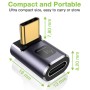 Adattatore USB-C&trade Maschio/Femmina Angolato 90&deg 40Gbps 4K e 8K