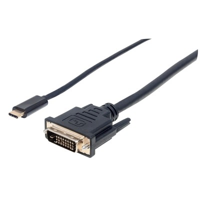 Cavo Adattatore USB-C&trade Maschio a DVI Maschio 2m Nero