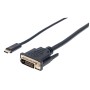 Cavo Adattatore USB-C&trade Maschio a DVI Maschio 2m Nero