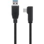 Cavo USB3.0 USB-C&trade M 90&deg a USB tipo A M 2m Nero