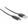 Cavo USB 3.1 tipo A Maschio / USB-C Maschio 3m Nero