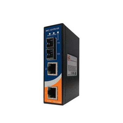 Convertitore Industriale Fast Ethernet a fibra ottica su guida DIN