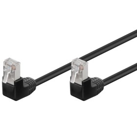 Cavo di rete Patch Angolato 90&deg CCA Cat. 5e Nero UTP 2 m