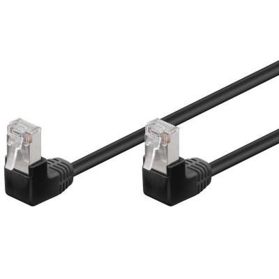 Cavo di rete Patch Angolato 90&deg CCA Cat. 5e Nero UTP 2 m