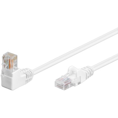 Cavo di rete Patch Connettore Angolato 90&deg CCA Cat. 5e UTP 5m Bianco
