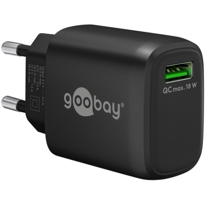 Caricabatterie Ricarica Rapida USB QC 3.0 (18 W) Nero