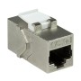 Accoppiatore Cat.6A Keystone 2xRJ45 STP Larghezza solo 14,6 mm Silver