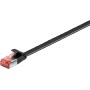 Cavo di Rete Patch Piatto in Rame Cat.6 U/FTP 1,0m Nero