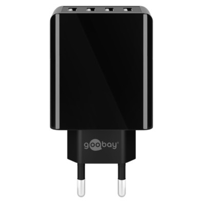 Caricatore da Muro USB a 4 vie 30W Nero