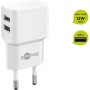 Caricatore da Muro 2 porte USB-A Slim Design 12W Bianco