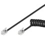 Cavo telefonico spiralato per cornetta 2mt RJ10 4P4C Nero