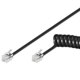 Cavo telefonico spiralato per cornetta 4mt RJ10 4P4C Nero