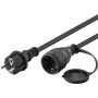 Cavo Alimentazione Schuko Maschio / Femmina da Esterno 10m Nero