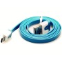 Cavo Flat USB AM a Micro USB M Azzurro 1m
