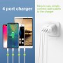 Caricatore Alimentatore GaN 3 porte USB-C&trade e 1 USB-A da Muro 140W
