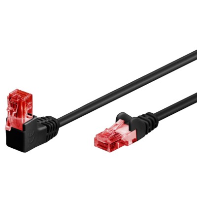 Cavo di rete Patch Connettore Angolato 90&deg CCA Cat.6 UTP 10m Nero