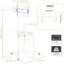 Carrello Supporto Pavimento Porta TV LCD/LED/Plasma 30''-65'' Mensola