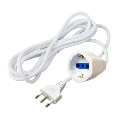 Cavo Alimentazione Italiana 16A Maschio / Schuko Femmina 5m Bianco