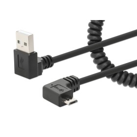 Cavo di Ricarica USB-A a Micro-USB 1m Spiralato Nero