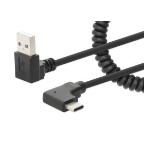 Cavo di Ricarica USB-A a USB-C&trade 1m Spiralato Nero