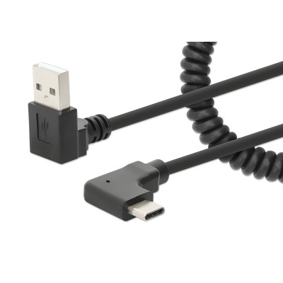 Cavo di Ricarica USB-A a USB-C&trade 1m Spiralato Nero