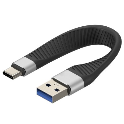 Cavo Corto Piatto USB-A a USB-C&trade Ricarica Rapida FPC 12 cm