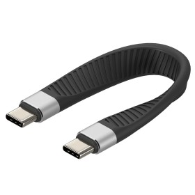 Cavo Corto Piatto USB-C&trade a USB-C&trade E-Mark Ricarica Rapida FPC 12.4 cm