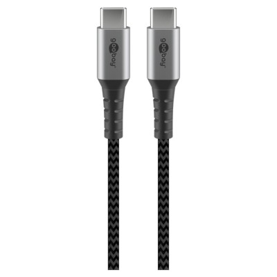 Cavo Tessile USB-C&trade Maschio/USB-C&trade Maschio 1 m Grigio