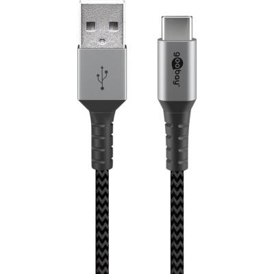 Cavo USB-C&trade a USB A Connettori in Metallo e Rivestimento Tessuto 0,5m
