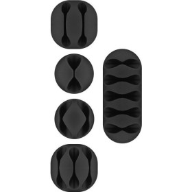 Clip Fermacavo Set da 5 pz Varie Misure Nero