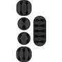 Clip Fermacavo Set da 5 pz Varie Misure Nero